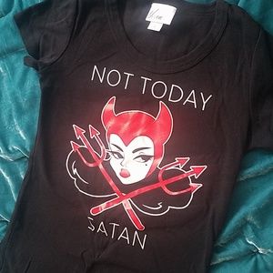 "Not Today Satan" retro pinup tee
